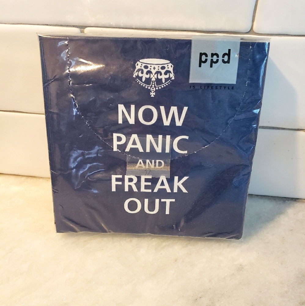 Now Panic And Freak Out Cocktail Napkins